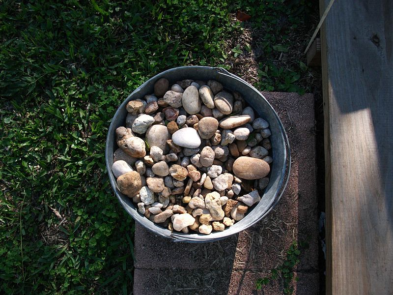 Bucket of rocks/stones