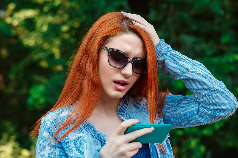 Woman Panic texting