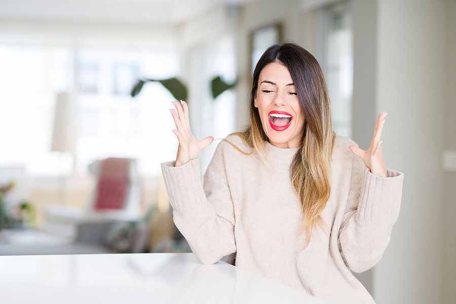 Crazy happy Woman