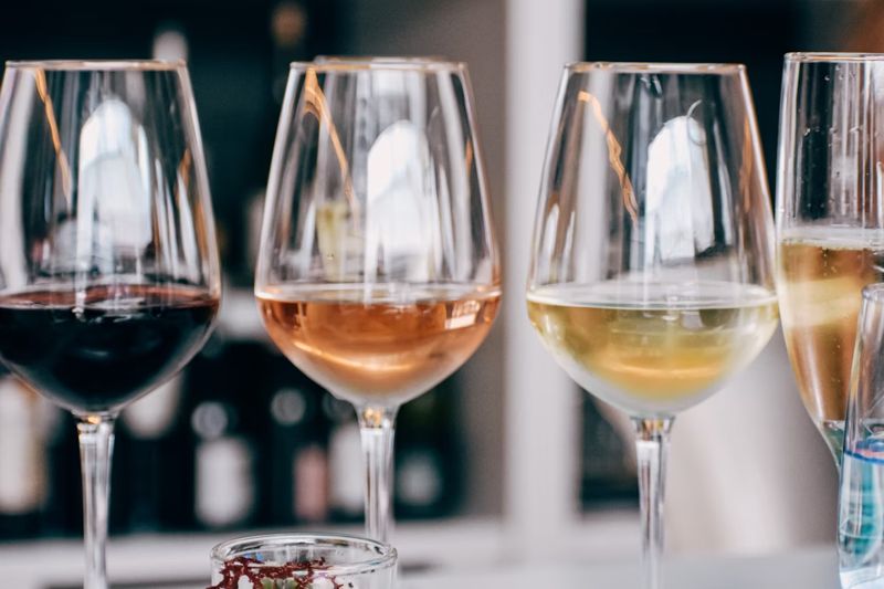 different types of wine in glasses