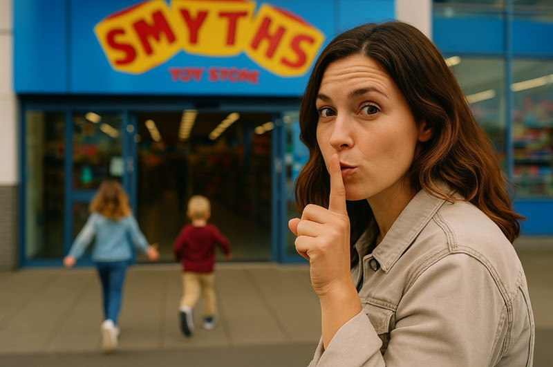 Mum Outside Smyths Toys Parent Cheat Code
