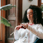 Young Woman Knitting