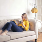 Mum relaxing on sofa