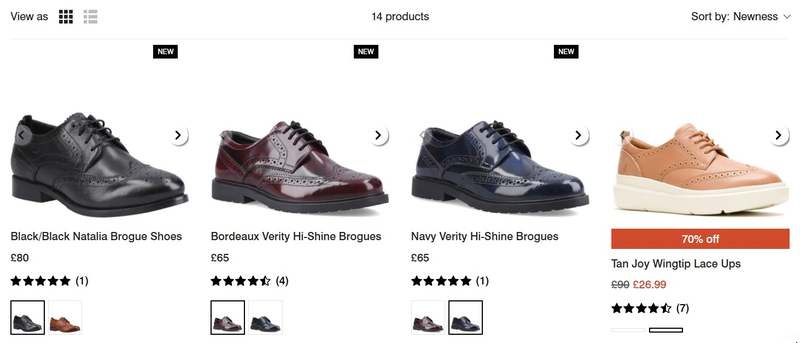 Selection of womens brogues