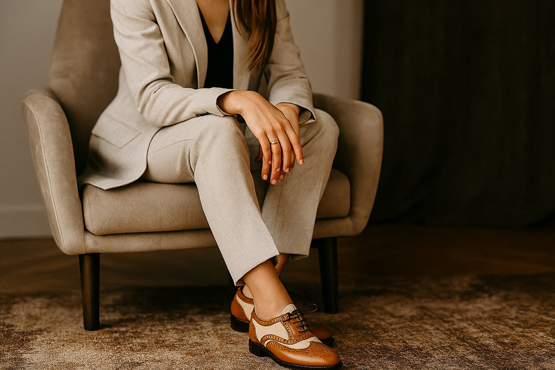 Woman wearing brogues