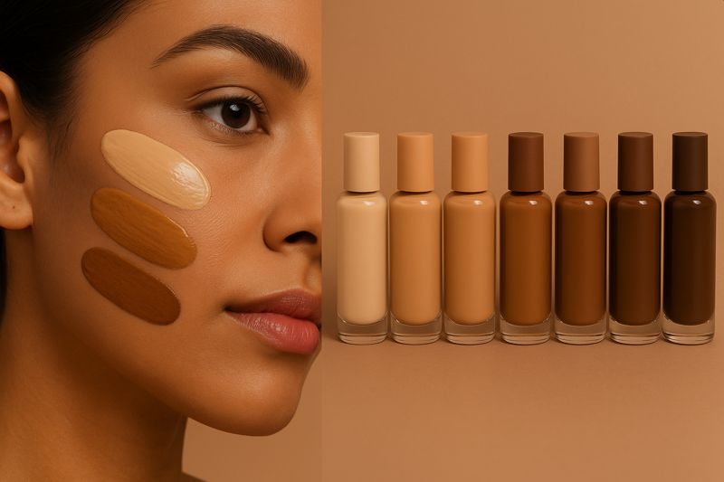 foundation colours checked against skin