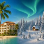 holidays winter and summer side by side