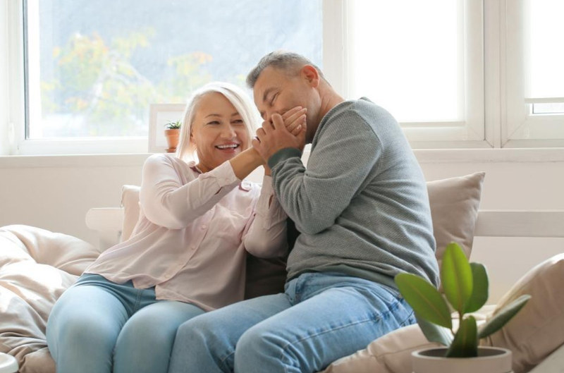 Happy Older Couple at Home