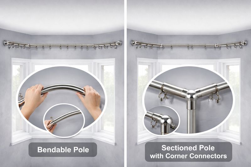 curtain poles comparison for bay windows