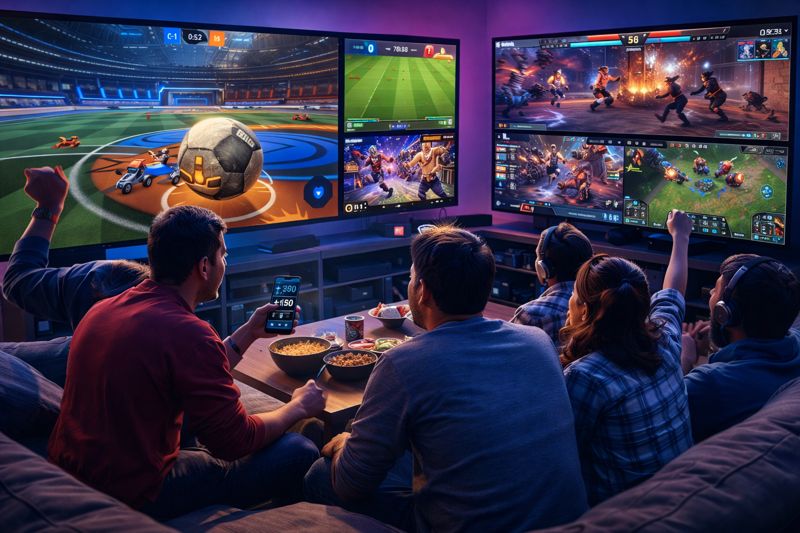 family enjoying esports