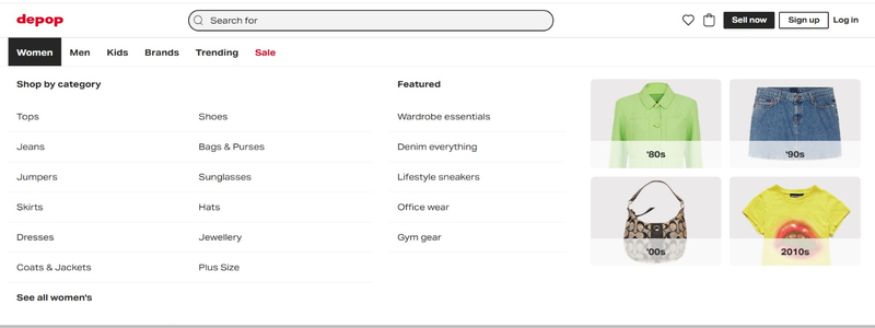 Depop Categories