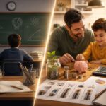 school vs parent kids teaching money