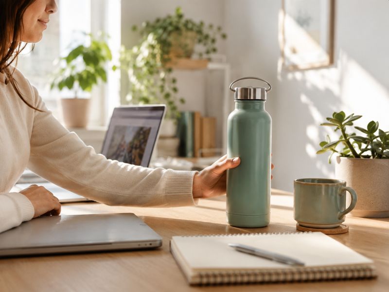 water bottle to hand