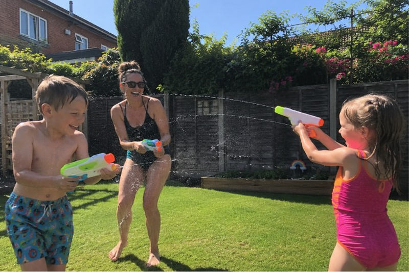 Water Fight in Garden