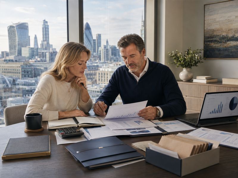 wealthy london woman takes financial advice
