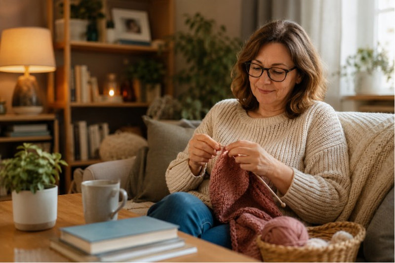 Woman Knitting