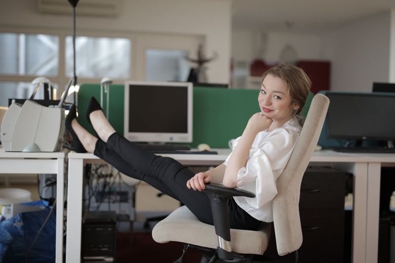 woman on office chair
