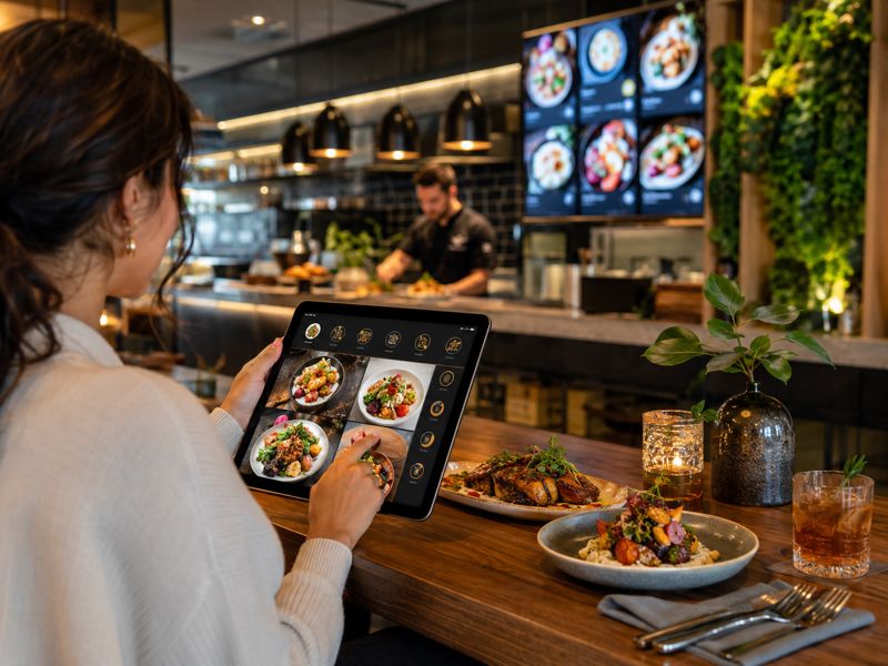 digital ordering on tablet restaurant