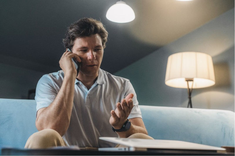 Man Talking on Phone