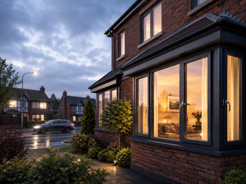 warm looking double glazed house on typical english street