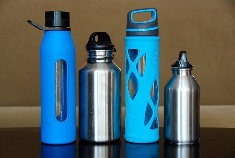 Multiple reusable water bottles